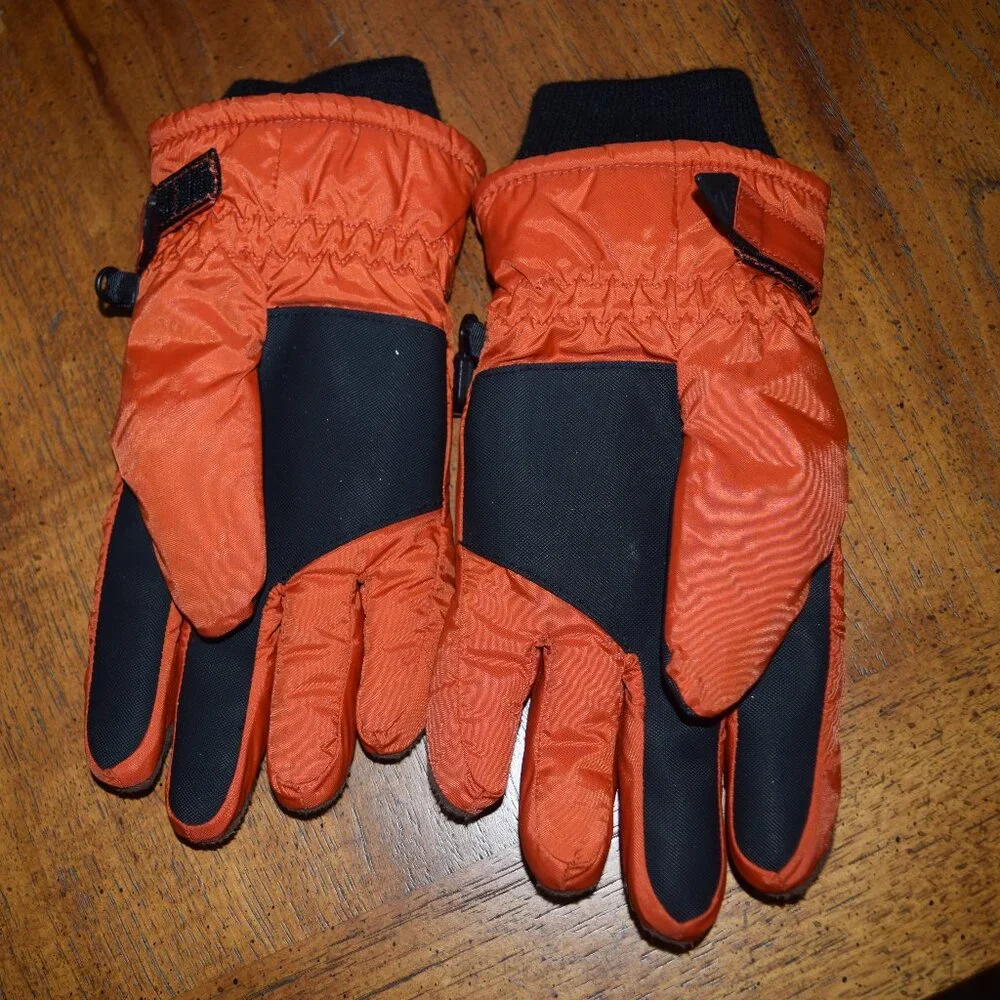 vtg y2k Kids L OLD NAVY THINSULATE Winter Gloves w/Grip Fleece Ski Snow Clip K66